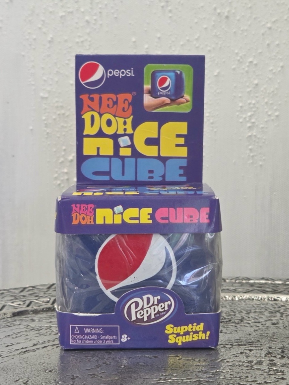 Pepsi Blue Cube Squishy with Red & White Logo
